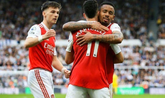  萨卡边路突破传中厄德高包抄推射阿森纳获胜